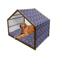 thumbnail image 1 of Navy and White Pet House, Scroll Pattern with Little Rural Wildflowers and Buds Feminine Corsage, Outdoor & Indoor Portable Dog Kennel with Pillow and Cover, 5 Sizes, Indigo White, by Ambesonne, 1 of 4
