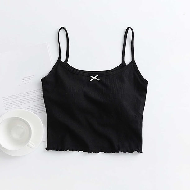 Pijama de manga corta para mujer, de verano, color liso, con tirantes y acolchado en el pecho, ropa interior sin mangas y pijama. Blusa de poliéster para mujer.