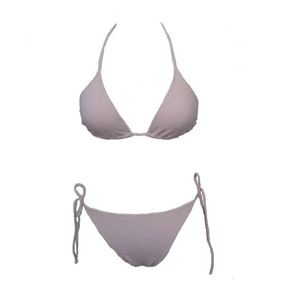 Traje de Baño Ocean Pacific para Mujer Bikini con Cintas ajustables en Costados y Cuello Rosa Talla G 2 Piezas