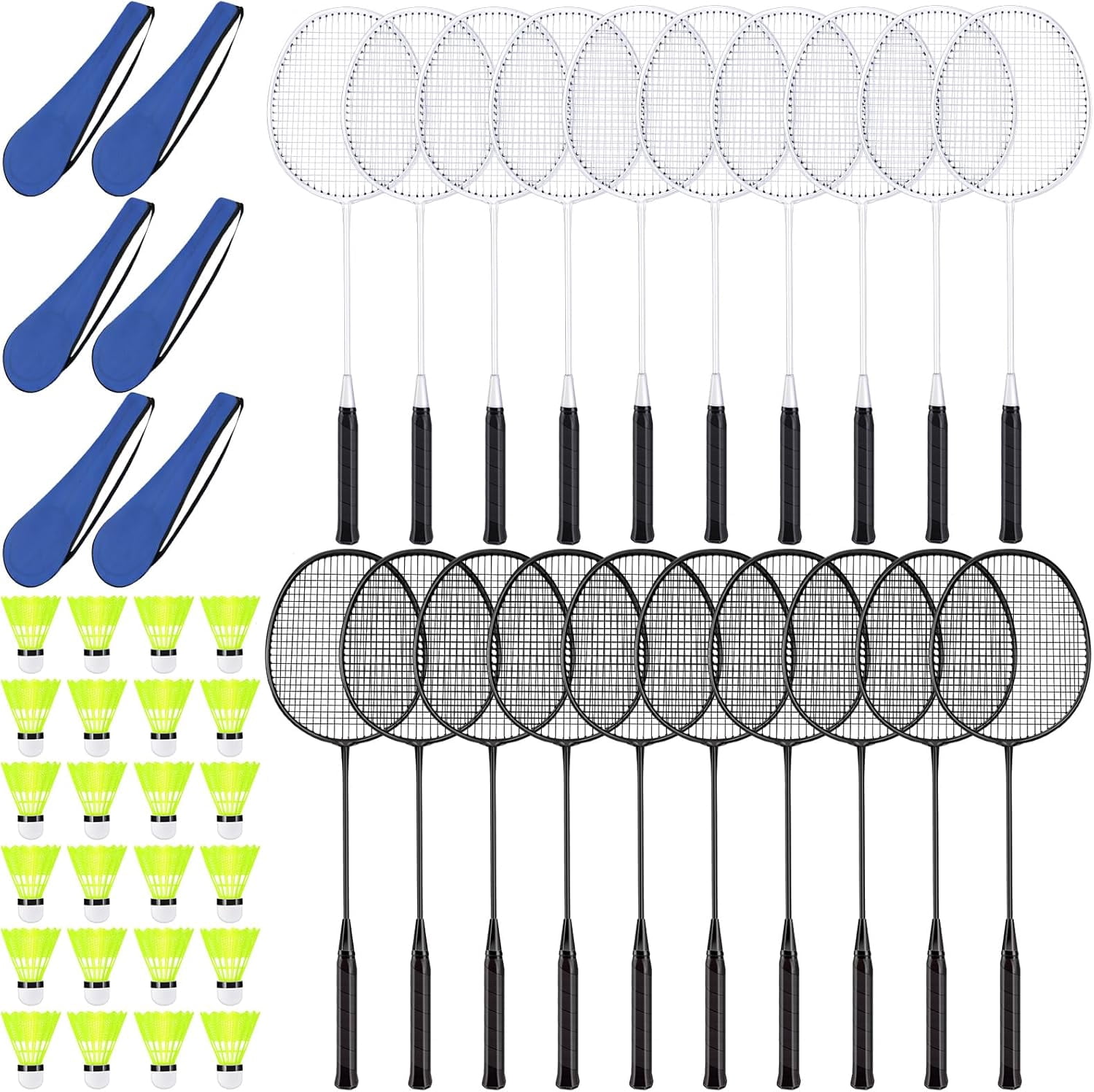 Badminton Rackets Set with Shuttlecocks and Carrying Bags, Sturdy Lightweight Badminton Rackets Racquet for Adults Beginners Indoor Outdoor Backyards