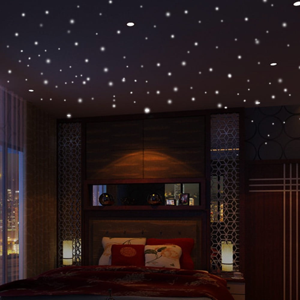 Glow In The Dark Star Wall Stickers 407pcs Round Dot Luminous Kids Room Decor Walmart Com Walmart Com