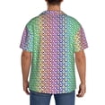 thumbnail image 3 of Yiaed Rainbow Peacock Feathers Print Mens Casual Wrinkle Free Shirts Short Sleeve Button Down Summer Stretch Dress Shirt-4X-Large, 3 of 5