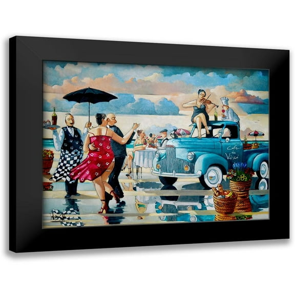 West, Ronald 14x12 Black Modern Framed Museum Art Print Titled - Beach Lambada I
