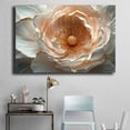 thumbnail image 4 of Mudket White and Peach Peony Canvas Wall Art, Framed Floral Print, Ready to Hang Wall Decor for Living Room Office, Modern Luxury Artwork - 12"L x 8"W, 4 of 10