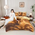thumbnail image 4 of Feelyou Wildlife Wolf Queen Comforter Set, Western Rustic Animal Bedding Set, 3pcs, 4 of 8
