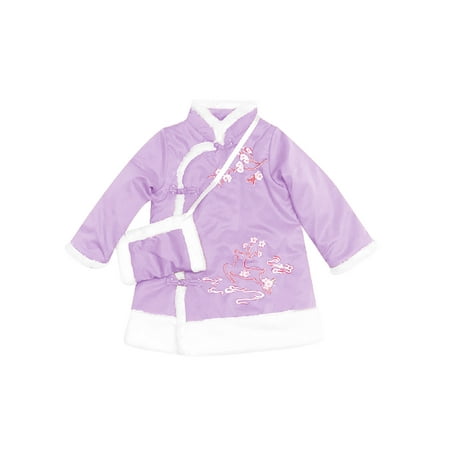 

Dadaria Boho Baby Girl Clothes Fall 3-10T Toddler Long Sleeve New Year Cheongsam Princess Dress+Satchel Bag Set Purple 130 Toddler