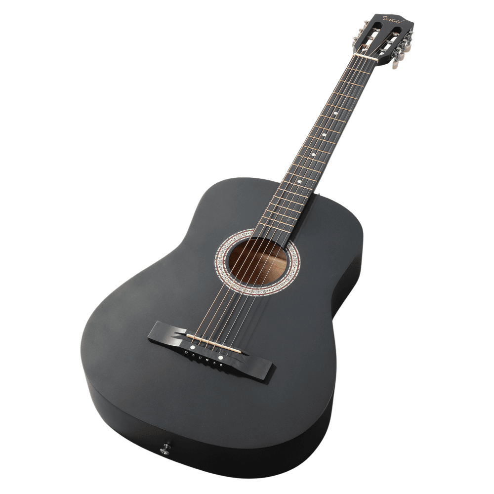 Tcbosik 38-inch Beginner Acoustic Guitar, Basic Starter Kit with Bag, Strap, Tuner, Capo, Picks and Strings, Matte Black