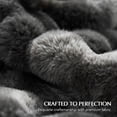 thumbnail image 4 of EverGrace Ultra Soft Luxury Fluffy Faux Rabbit Fur Throw Blanket, Thick Warm Bubble Throw for Bed, Cozy Plush Reversible Blankets for Couch, Chair, Sofa, Marble Black, 60x80 Inches, 4 of 8