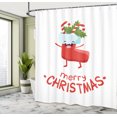 thumbnail image 5 of Ambesonne Christmas Shower Curtain, Happy Sock Candy Canes, 69"Wx84"L, Dark Pink and White, 5 of 5