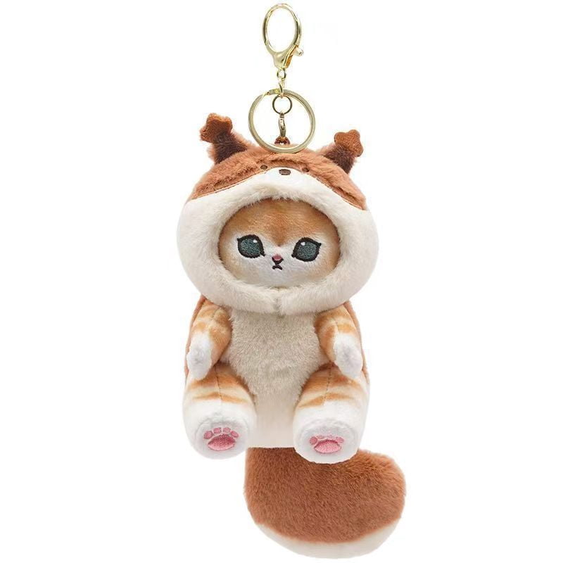 ALL 4 Types Mofusand Plush Doll Keychain Cute Key Chain Bag Stuffed Animals Gift