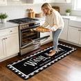 thumbnail image 2 of Washable Laundry Room Rug, 24"X72" Non Slip Soft Low-Pile Laundry Mat Farmhouse Laundry Room Decor Area Rug for Kitchen Bathroom Black Plaid, 2 of 8