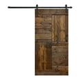 thumbnail image 2 of S Series 42in. X 84in. Dark Walnut Finished DIY Solid Wood  Sliding Barn Door With Hardware Kit - Assembly Required, 2 of 5