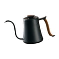 thumbnail image 2 of Vierta sobre de café, tetera de café por goteo, 600 ml con mango, cafetera con boquilla de cuello de cisne para Camping, tetera con cuello negro, 2 of 9
