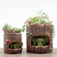 thumbnail image 4 of CUTELOVE Pastoral Creative Tree Hole Story Pots and More Meat Plants Micro - View King Pots Decorative Resin Crafts Decoration, 4 of 4