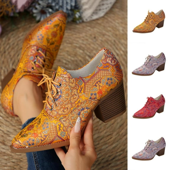 Woman Boots Chunky Low Heel Pointy Toe Lace-Up Ankle Booties Fashion Casual Tassel Fall Winter Warm Shoes for Women Red 5.5