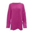 thumbnail image 4 of zaveiop Women's Oversized Sweaters Fuzzy Chunky Warm Pullover Sweater (Hot Pink, L), 4 of 7