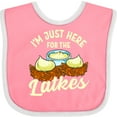 thumbnail image 3 of Inktastic Hanukkah Funny Here for Latkes Boys or Girls Baby Bib, 3 of 4