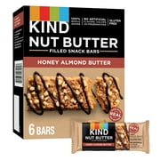 KIND Nut Bars, Honey Almond Butter Nut Butter Filled Bars, 1.3 oz, 6 Count