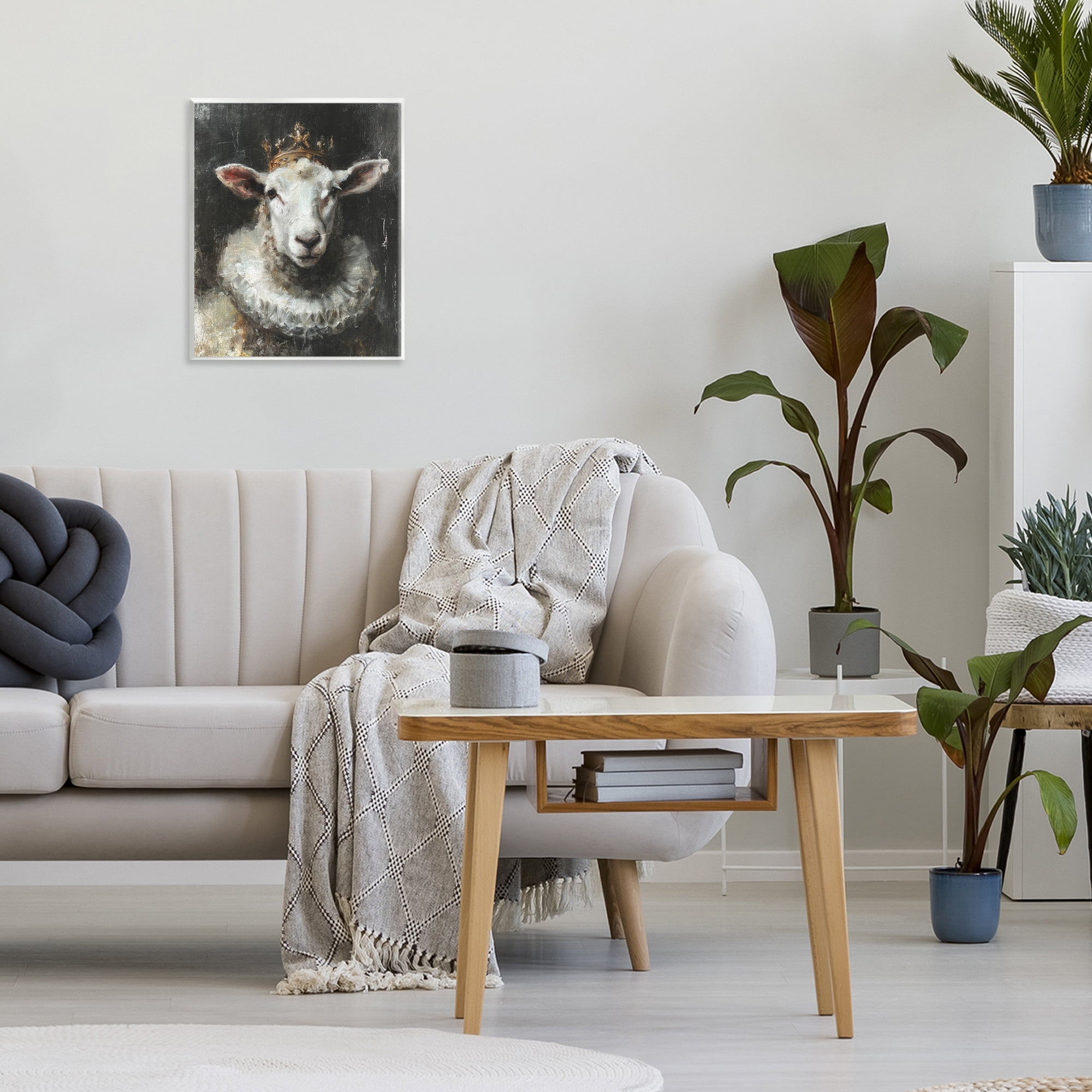 Stupell Industries Crowned Sheep Portrait Wall Plaque Art, design by Svetlana Aleynikova