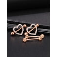 thumbnail image 5 of LinenLoon 2 Pairs Stainless Steel Nipple Ring CZ Barbell Rhinestone Nipple Studs for Nipple Tougue Body Piercing. 14 G, 5 of 5