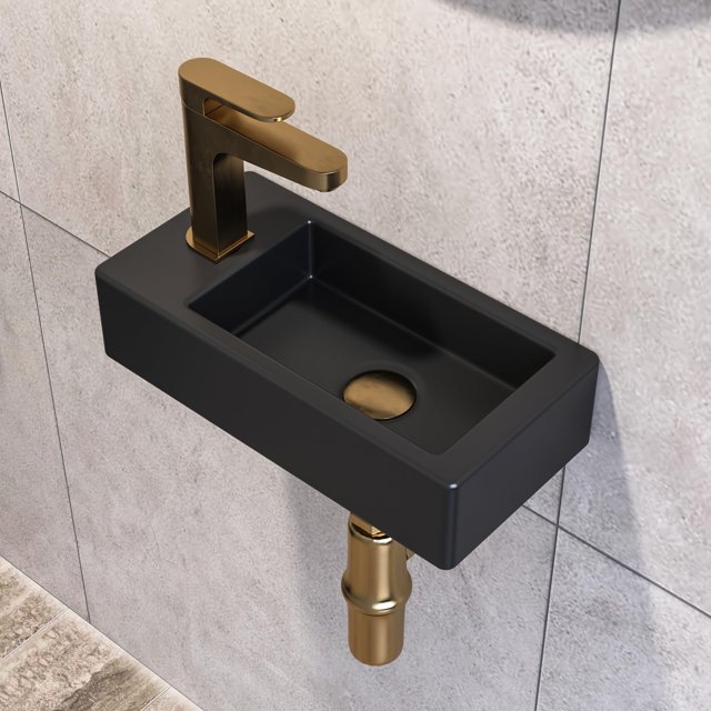 Soporte de pared DeerValley para lavabo de baño, pequeño rectángulo, 15 x 7 cm