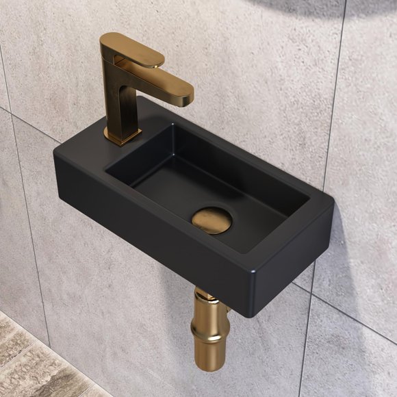 Soporte de pared DeerValley para lavabo de baño, pequeño rectángulo, 15 x 7 cm