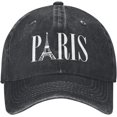 thumbnail image 2 of Unisex Cowboy Baseball Cap Paris France Eiffel Tower Adjustable Trucker Cap Baseball Cap, 2 of 8