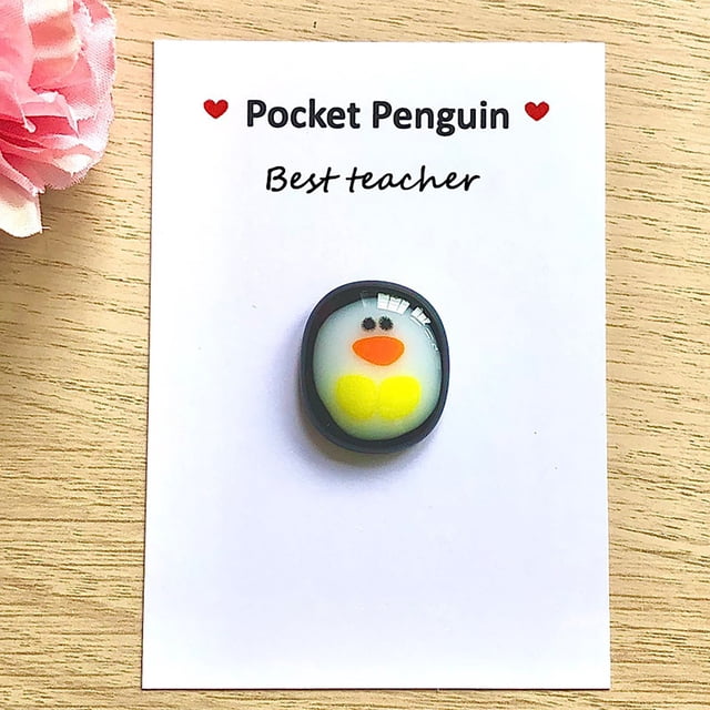 Abrazo De Bolsillo A Little Pocket Penguin Hug - Pocket Hug Token Tarjetas de felicitación Recuerdo Lindo Diversión Likrtyny libre de BPA