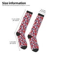 thumbnail image 2 of Naloa Palm Tree Pattern on Red Thigh High Socks Extra Long Stretchy Sock Women Over Knee High Opaque Stocking Daily Wear, 2 of 6