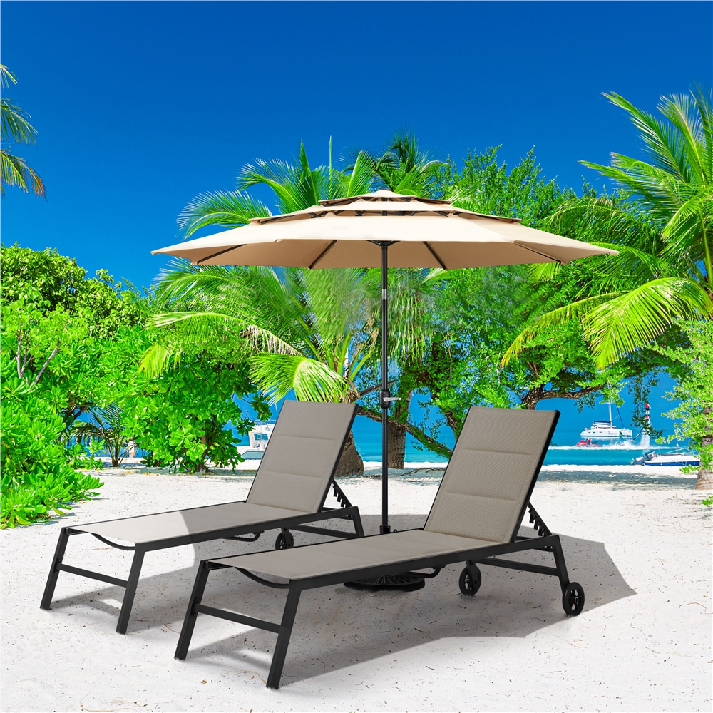 Renwick 10ft Outdoor Vented Table Umbrella with 8 Sturdy Ribs, Tan