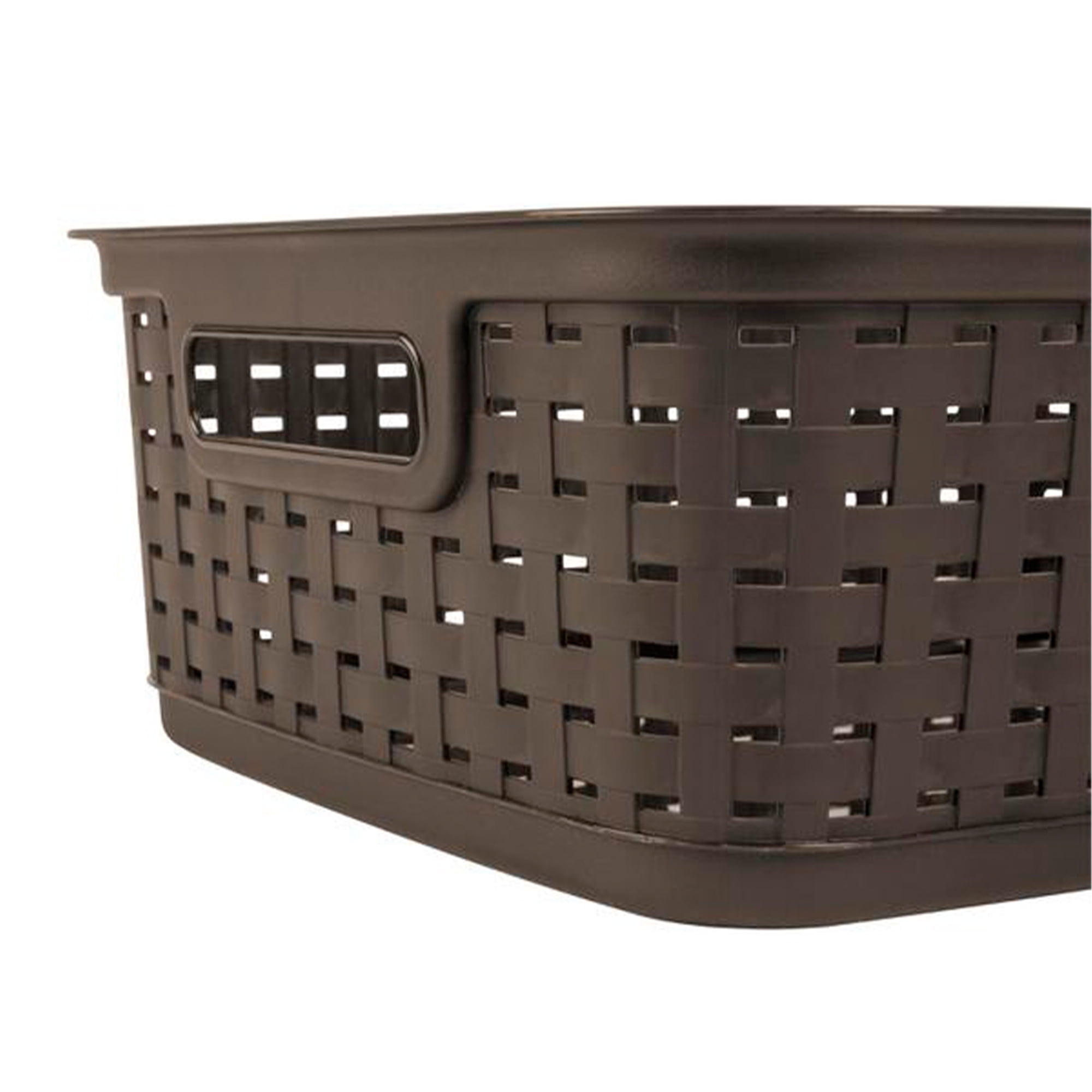 Sterilite Espresso Brown Wicker-Style Storage Bins