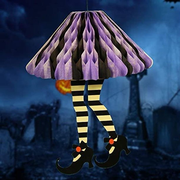 Adorno colgante de Halloween, falda, tacones altos, colgante de papel de nido de abeja, decoraciones para casa encantada, accesorios de escena de Festival fantasma ZefeiWu 1327534264685