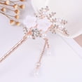 thumbnail image 3 of piezas de palillos chinos para el cabello con perlas de diamantes de imitación y flores, palillos para el cabello con borlas vintage, palillos para peinar el cabello, accesorios para mujeres (blanco), 3 of 6