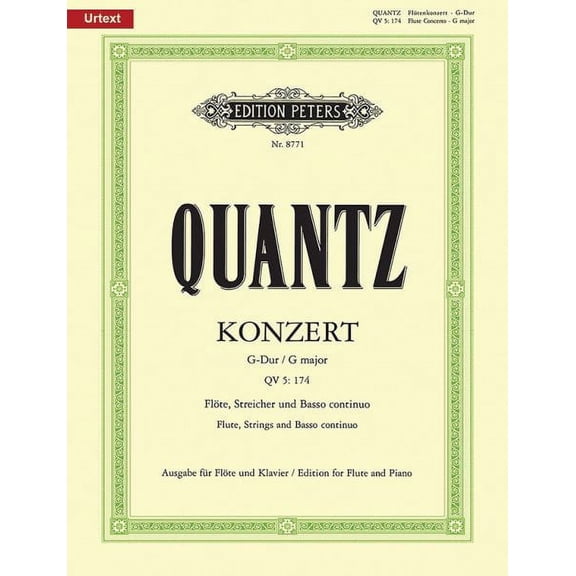 Edition Peters: Flute Concerto in G QV 5:174 (Edition for Flute and Piano): Urtext (Paperback)