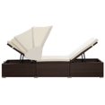 thumbnail image 6 of vidaXL Patio Lounge Chair Outdoor Sunbed with Foldable Canopy Poly Rattan, 6 of 32