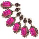 thumbnail image 4 of pares de pendientes de diamante esmeralda cuelgan aleación retro moda decoración del oído joyería rosa rojo, 4 of 12