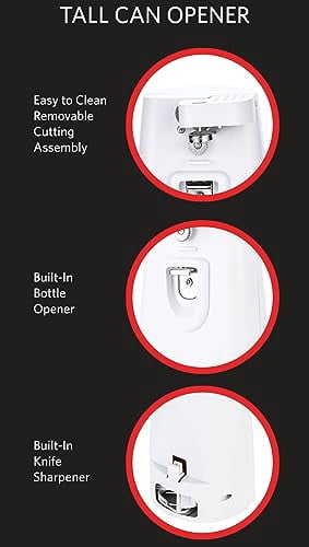 EUROSTAR EC600W Tall Can Opener, White