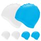 thumbnail image 1 of Uxcell 6-Pack Gorro de Natación de Silicona, Gorro de Natación Impermeable Unisex Antideslizante [Blanco/Azul Lago], 1 of 1