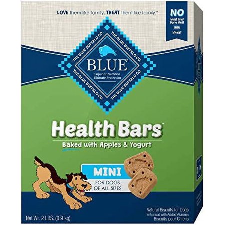 UPC: 0840243125272 | Blue Buffalo Health Bars Mini Natural Crunchy Dog Treats Biscuits Apple & Yogurt 32-oz box