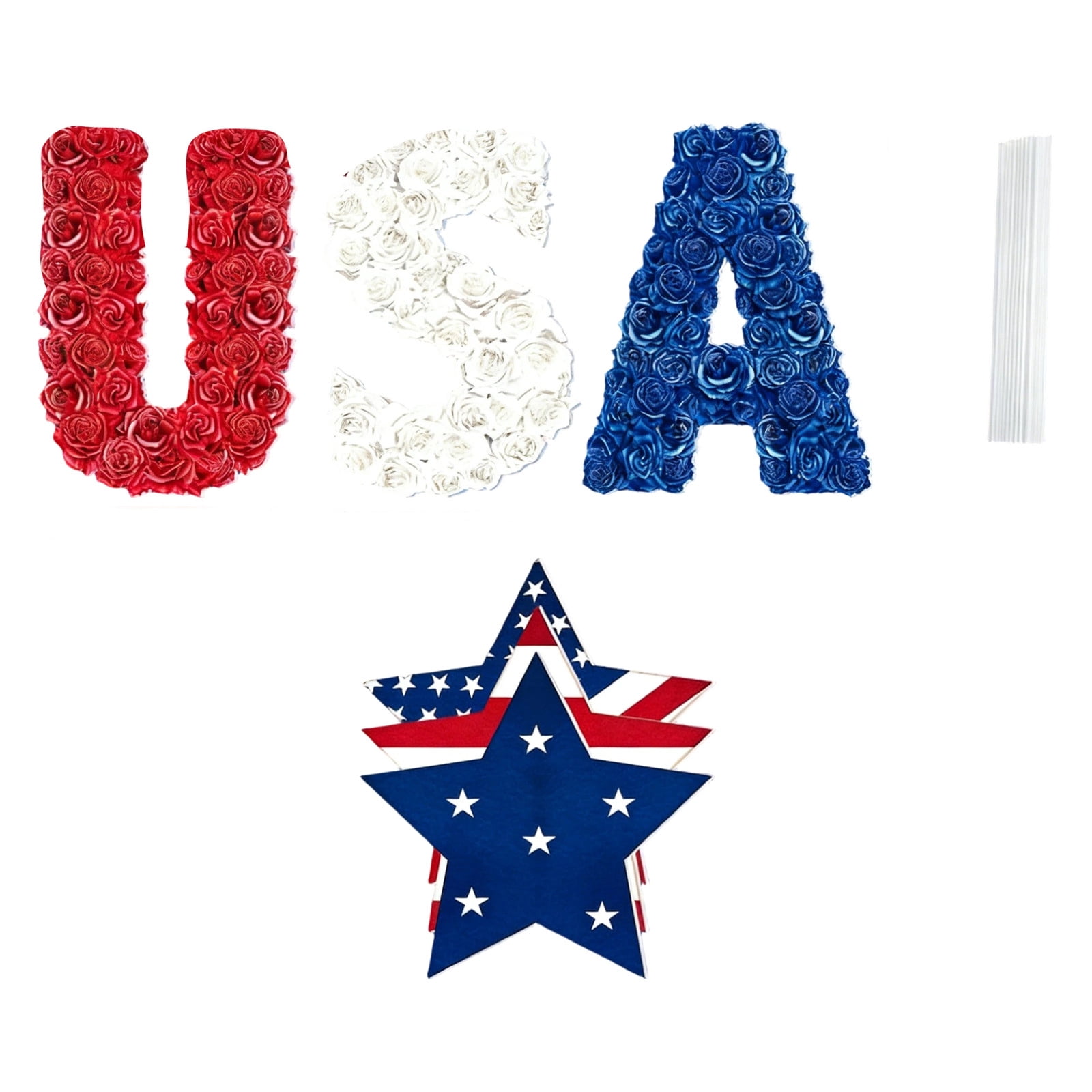 4th Of July Patriotic Yard Stake Signs 6Pcs USA Letter Star Red White Blue Lawn Decoration 250th Anniversary Garden Art for Party