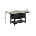 thumbnail image 5 of Benjara Kara 60 Inch Counter Height Dining Table, Lower Shelves, Wood, Black, Beige, 5 of 5
