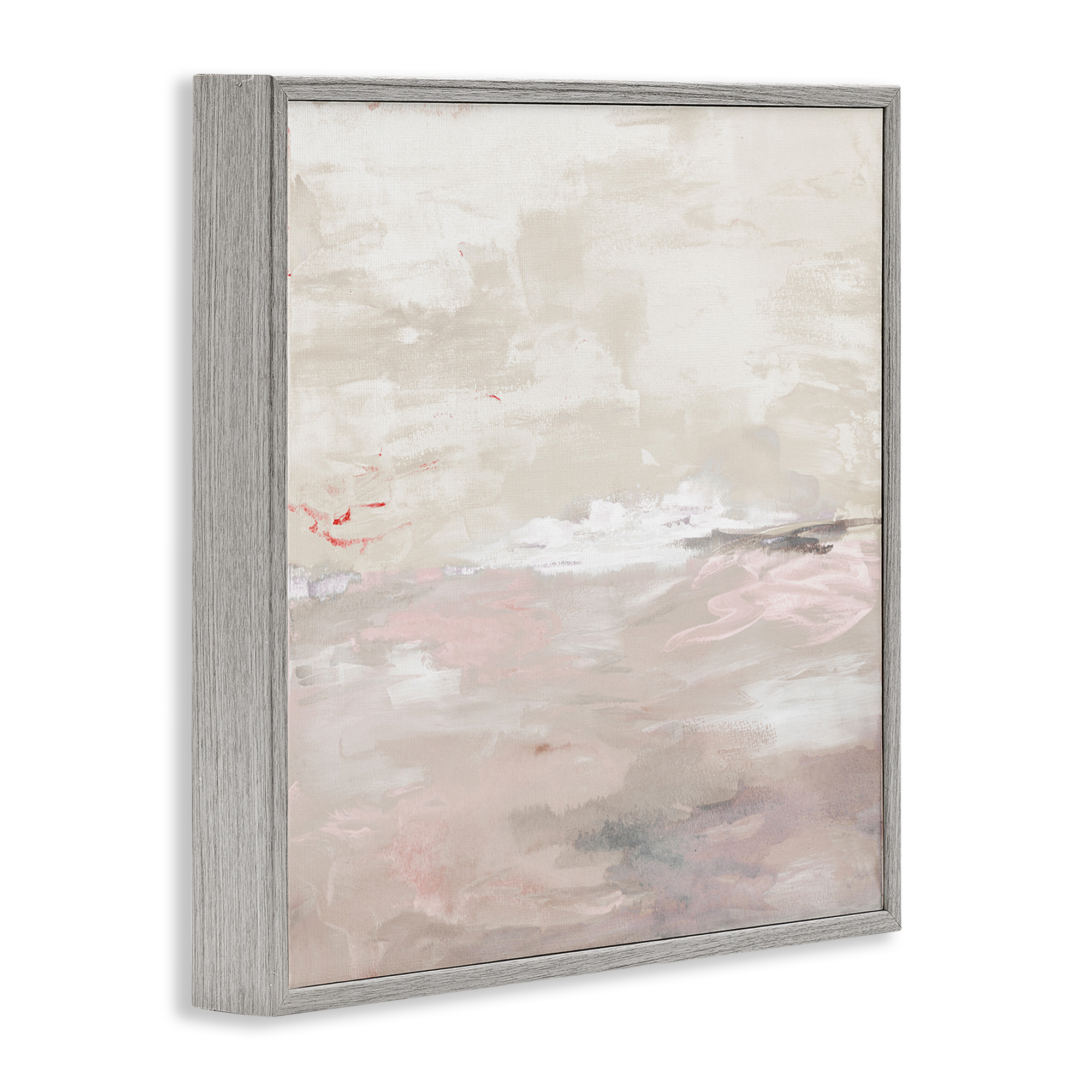 Stupell Industries Serenity Neutral Landscape Abstract Painting Gray Framed Art Print Wall Art, 17 x 17