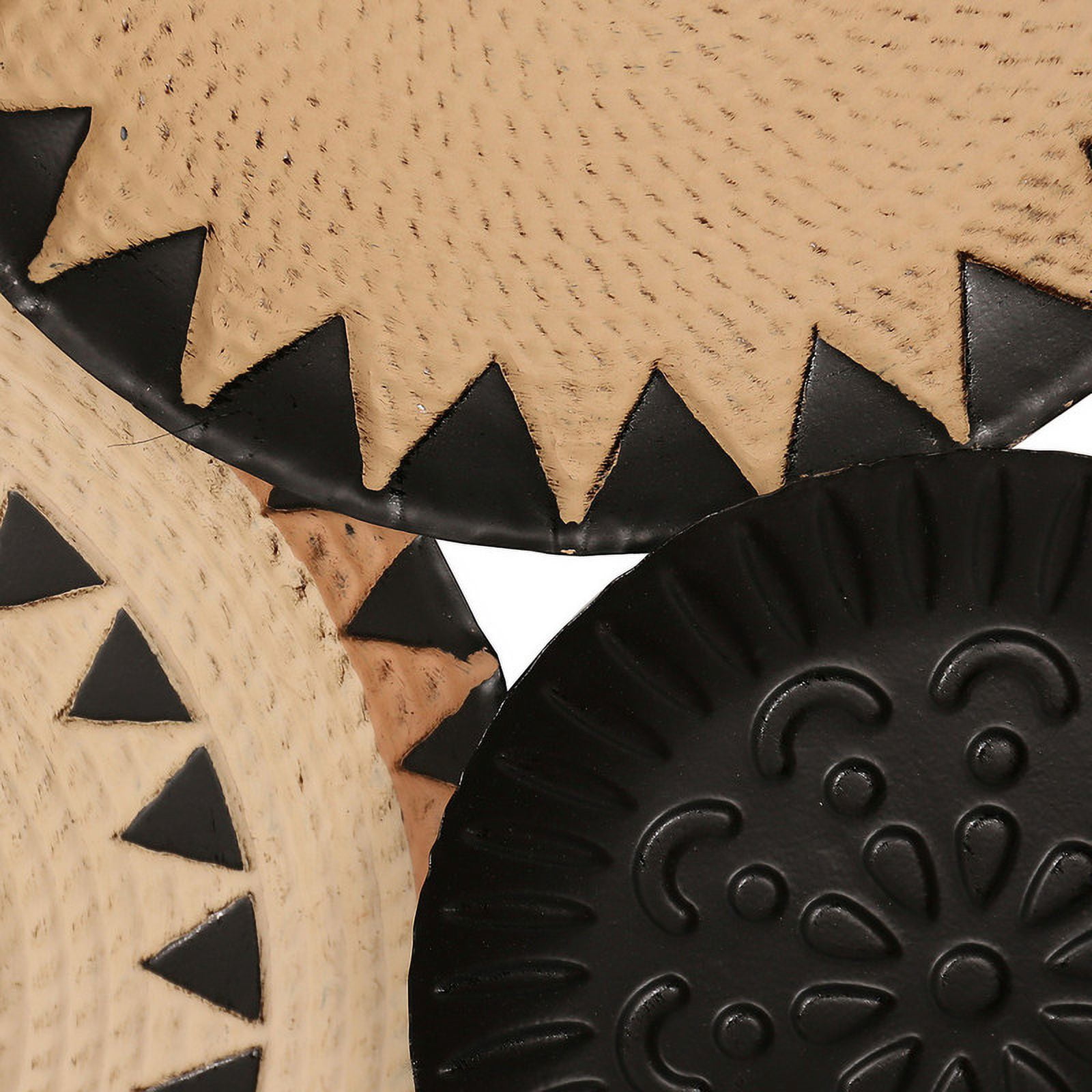 Zara Black-Tan Geometric Metal Modern Wall Plates