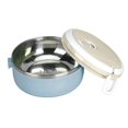 thumbnail image 3 of HLONK 4 Pcs  For Hot Food  Lunch Box  Thermal Lunch Box Stackable Hot Food Insulated Box 304 Stainless Steel Round Lunch Box Sealed Food Containers(Single Layer-Blue), 3 of 7