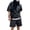 Black, variant on Xioeram 2Pcs/Set Men Casual Outfit Hooded Zipper Neckline Short Sleeve T-shirt Elastic Waist Wide Leg Shorts Set Solid Color Loose Fit Outfit