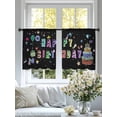 thumbnail image 4 of Happy Birthday Semi Sheer Window Curtains 54 Inches Long, Birthday Gifts Cake Balloons Black Rod Pocket Voile Silky Chiffon Curtain Light Filtering Drapes for Living Room, Kitchen, 52"x54", 2 Panels, 4 of 9
