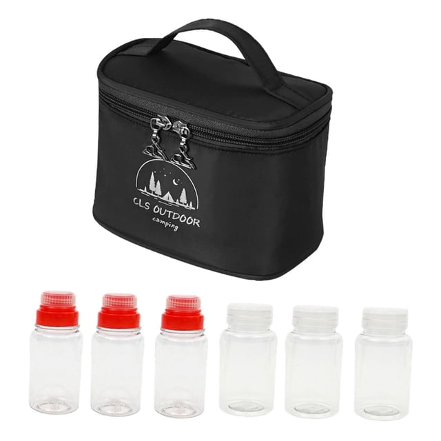 Frascos de especias de plástico Contenedor de con tapa, Camping Cocina al Coctelera de especias Botella organizadora de , negro Macarena tarros de especias portátiles