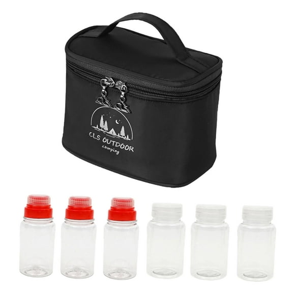 Frascos de especias de plástico Sunnimix Contenedor de condimentos con tapa 6 botellas de almacenamiento