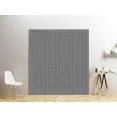 thumbnail image 3 of Sliding Closet Double Bi-fold Doors 96 x 80 inches | Mela 7001 Painted Grey | Sturdy Tracks Moldings Trims Hardware Set | Wood Solid Bedroom Wardrobe Doors, 3 of 5