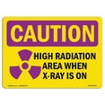 thumbnail image 1 of SignMission OS-CR-A-1824-L-10172 18 x 24 in. OSHA Caution Radiation Sign - High Radiation Area X-Ray is On, 1 of 1